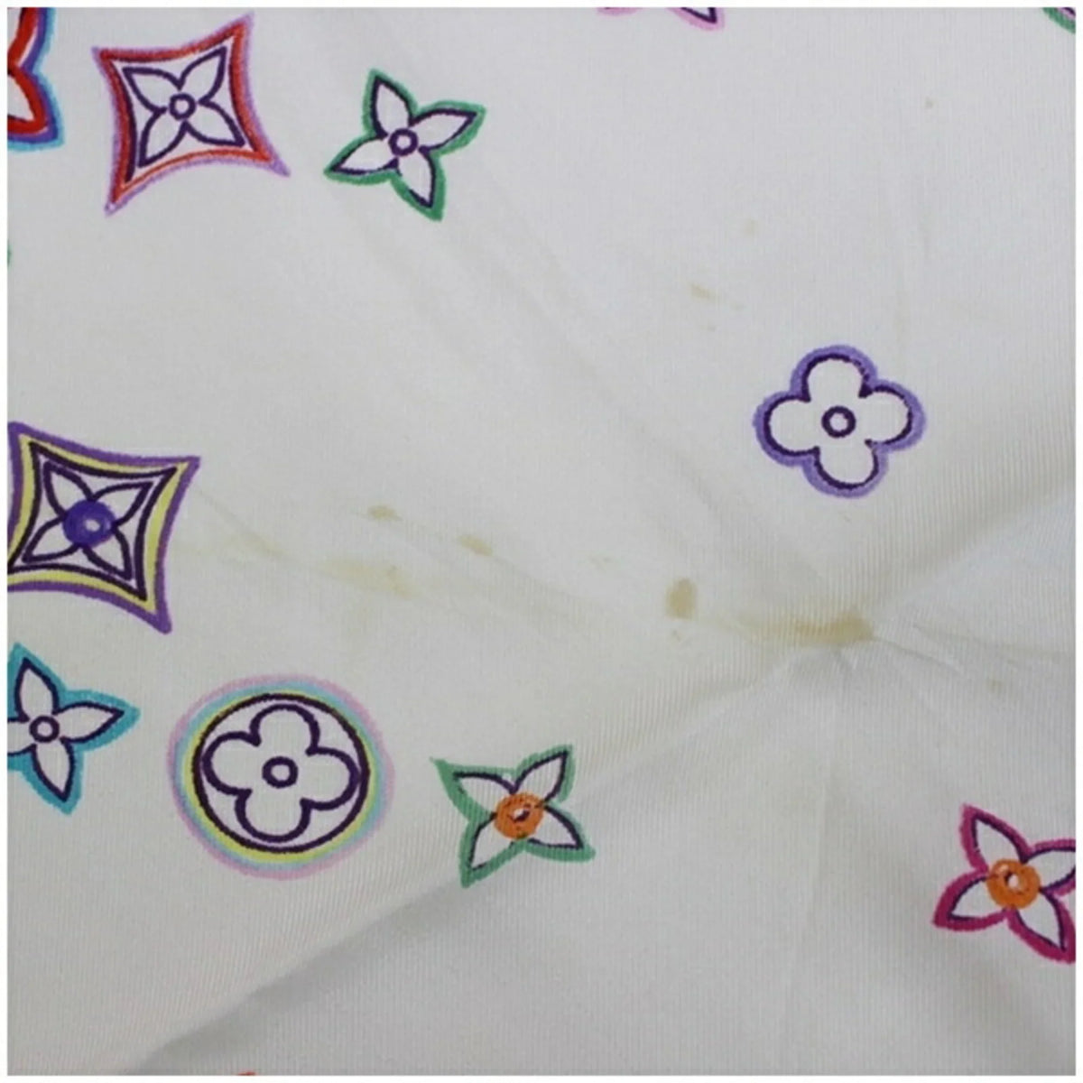 Pre-Owned Louis Vuitton Silk Scarf Muffler Monogram White x Multicolor Women's (Good)