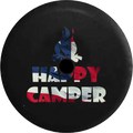 2018 2019 Wrangler JL Backup Camera Happy Camper Campfire Waving American Flag Spare Tire Cover for Jeep RV 33 Inch
