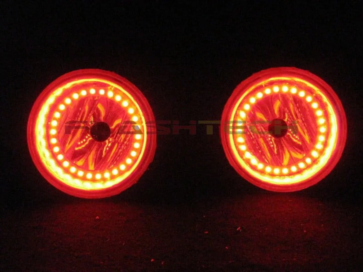 Flashtech LED RGB Multi Color Halo Ring Fog Light Kit for Dodge Caliber 07-12 with V.3 Fusion Color Change Wifi Remote