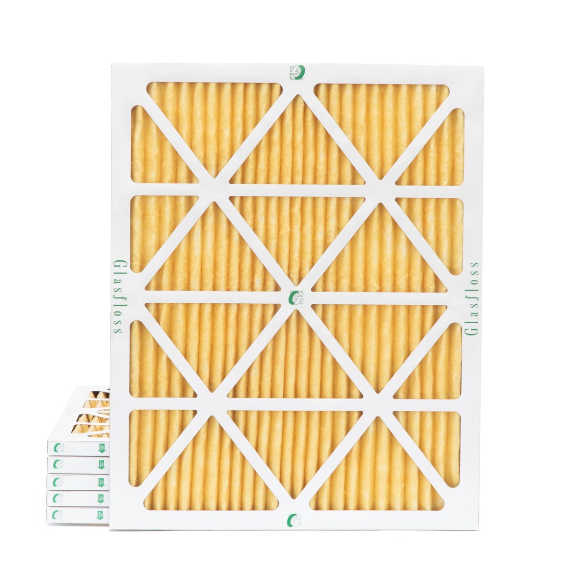 6 Pack of 18x24x1 MERV 11 Pleated Air Filters by Glasfloss. Actual Size: 17-1/2 x 23-1/2 x 7/8