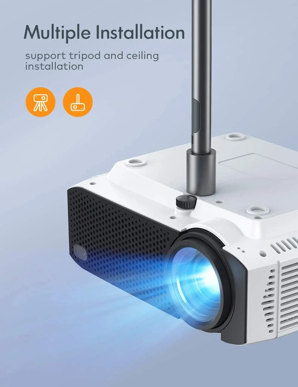 Apeman Mini Projector 1080P Supported,4500Lumens,180" Display,30,000Hrs LCD4.0, Compatible with Laptop/Smartphone