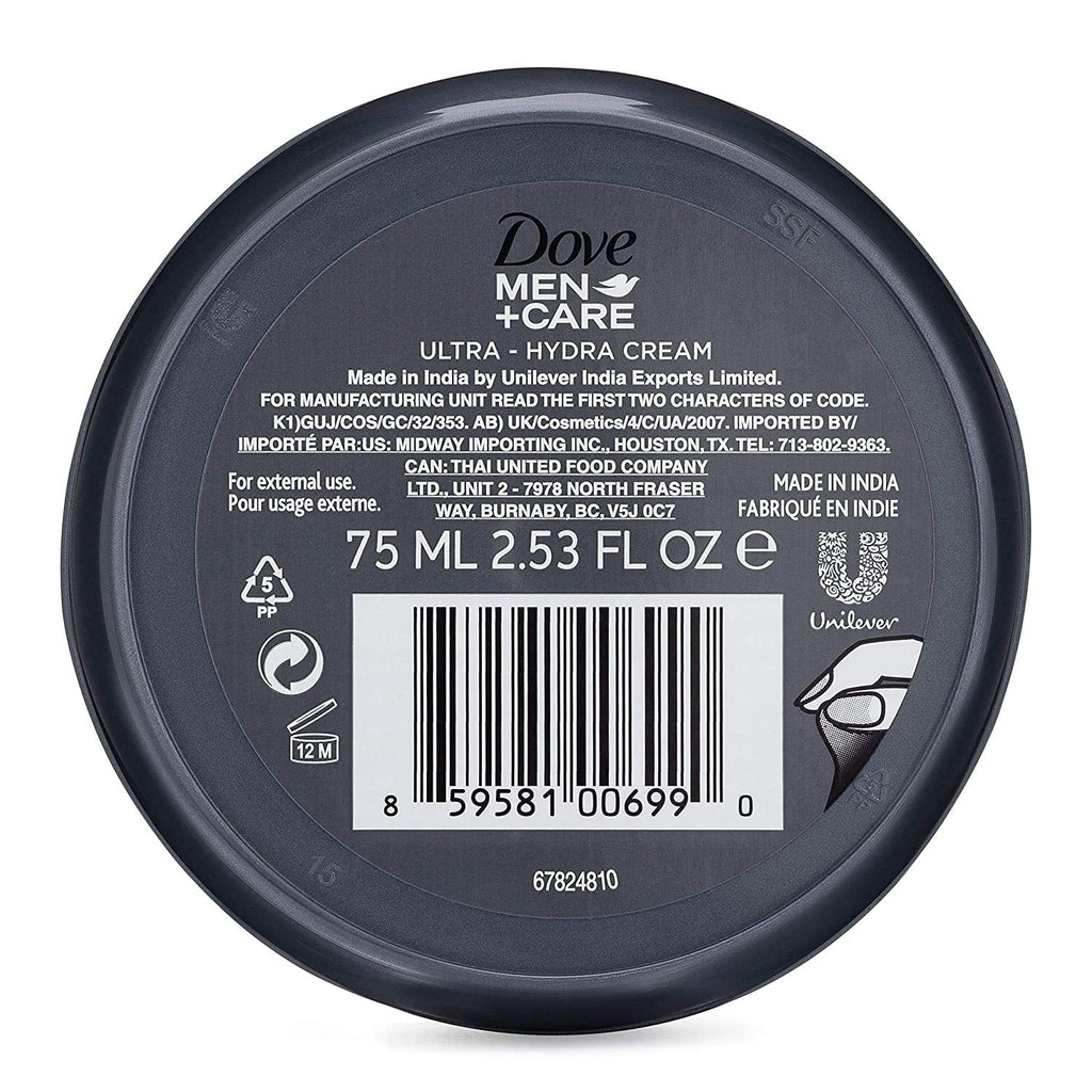 Dove Men+Care Ultra-Hydra Cream With 24 Hour Moisturization, 2.53 Fl Oz (Pack Of 5)