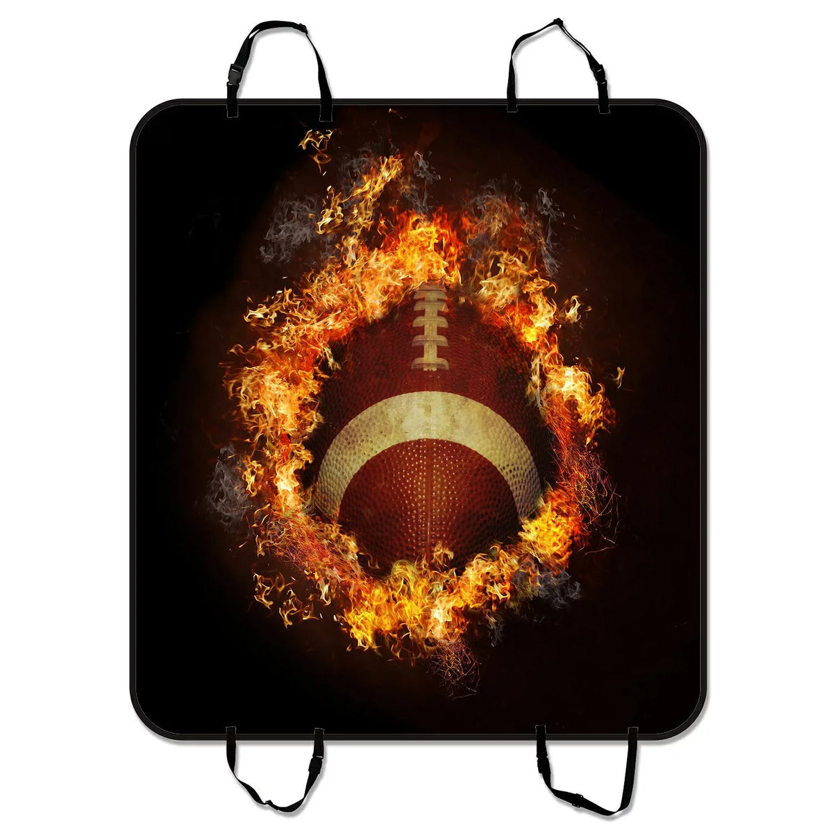 GCKG Spirit of Flaming American Football Pet Car Chair Cover Dog Car Chair Mat Hammock Cargo Mat Trunk Mat For Cars Trucks and SUV 54x60 inches