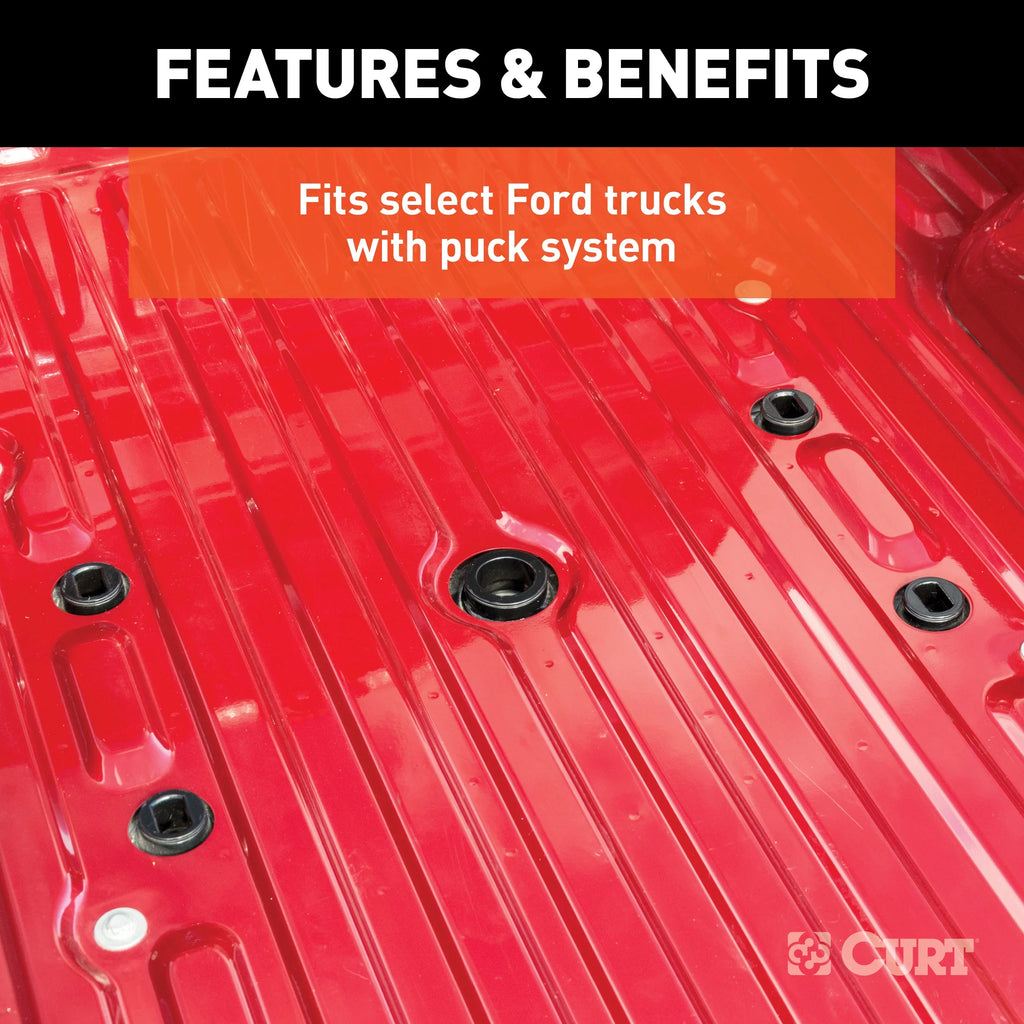 CURT 16677 Q20 5th Circular part Slider Hitch, 20,000 lbs, Select Ford F-250, F-350, F-450, 6.75-Foot Bed Puck System