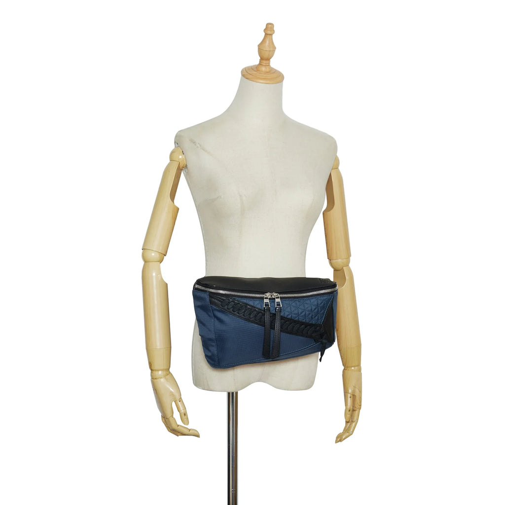 Pre-Owned Authenticated LOEWE Puzzle Belt Bag Nylon Fabric Blue Unisex (Good)