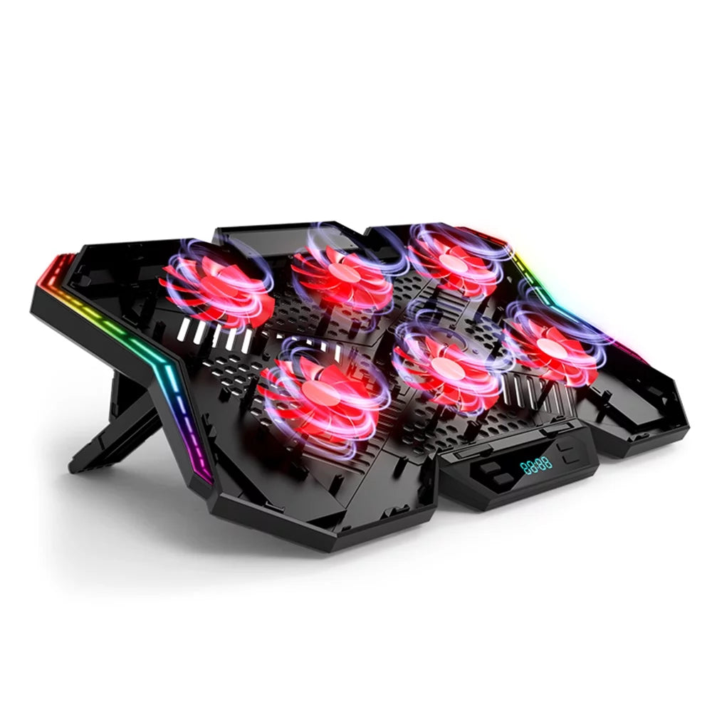 COOLCOLD K40 Laptop Cooler Stand with 6 Fans, Adjustable Wind Speed, and Mute Design