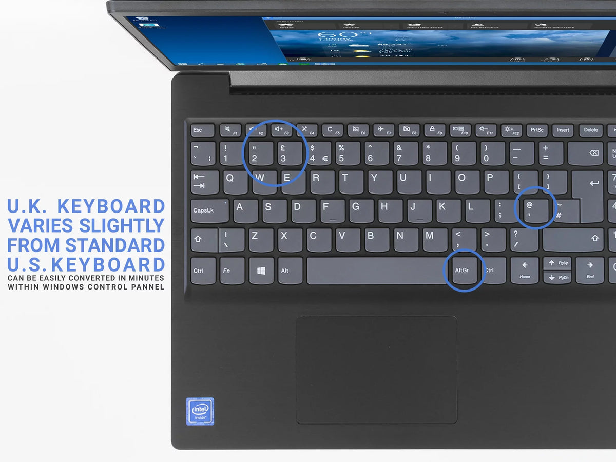 IdeaPad 330 Notebook, 15.6" HD Display, Intel Celeron N4000 Upto 2.6GHz, 8GB RAM, 512GB SSD, UK Keyboard, DVDRW, HDMI, Card Reader, Wi-Fi, Bluetooth, Windows 10 Pro