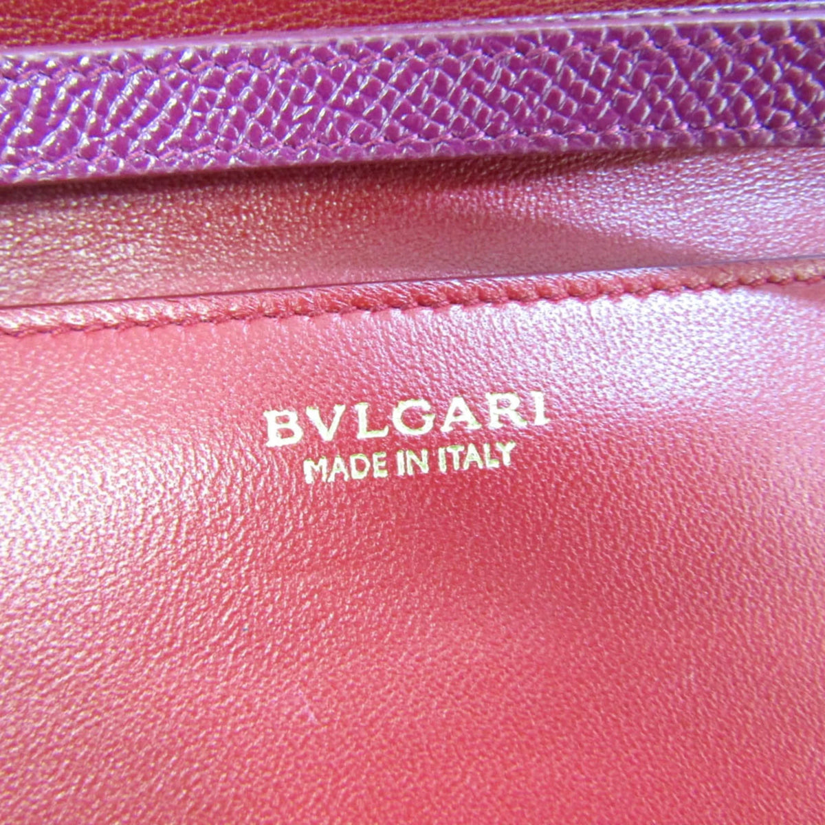 Pre-Owned Bvlgari Bvlgari Bvlgari 281715 Women's Leather Phone Wallet Purple,Red Color (Good)