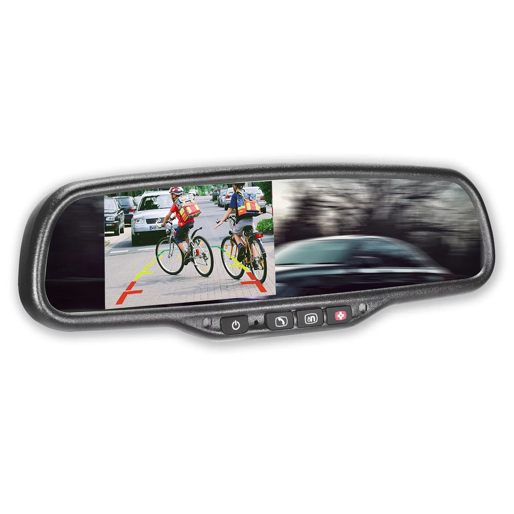 Master Tailgaters Universal OEM Rear View Mirror with 4.3" Auto-Adjusting Ultra Bright LCD, OnStar Buttons, and Compatibility for All Cars