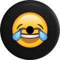 2018 2019 Wrangler JL Backup Camera Text Emoji Laughing Until Crying Spare Tire Cover for Jeep RV 33 Inch