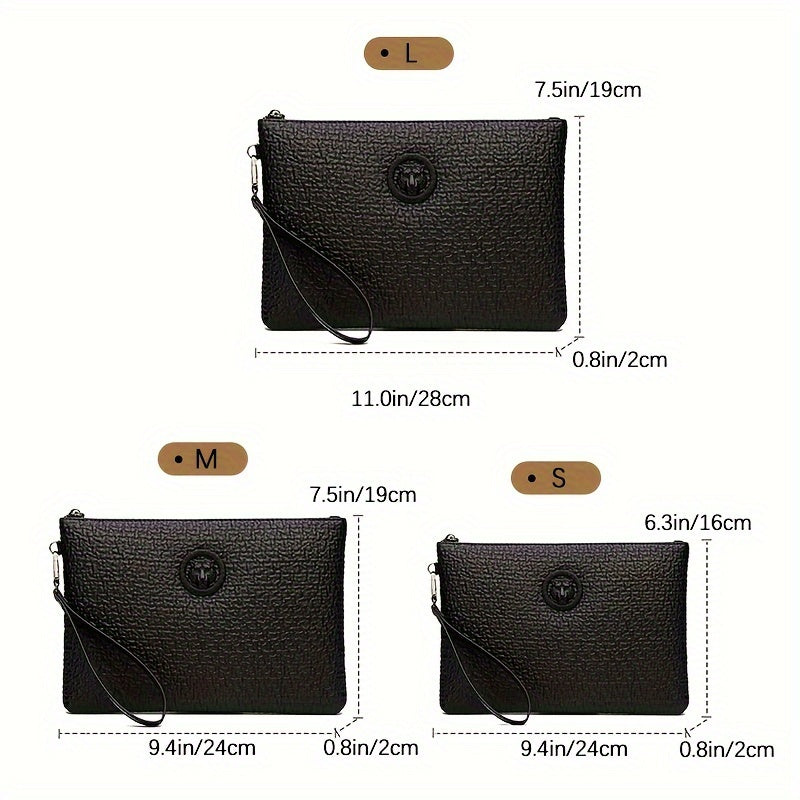 moocr Men‘s Fashion Business Clutch Bag Tiger Head Handbag Large Capacity Envelope Bag