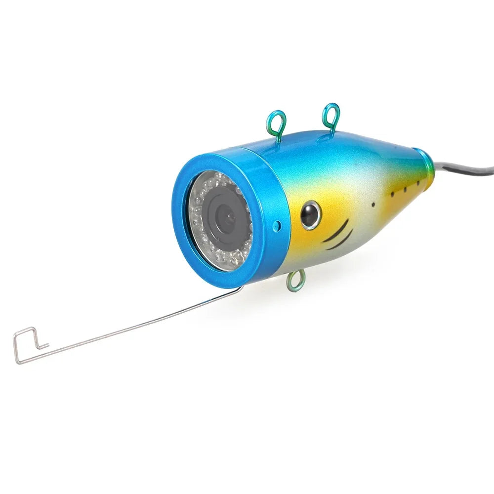 Mixfeer 1200TVL Underwater Fishing 24 LEDs Night Vision Waterproof Fish Shape Boat Ice Fishing Accessories with 15m30m50m Cable