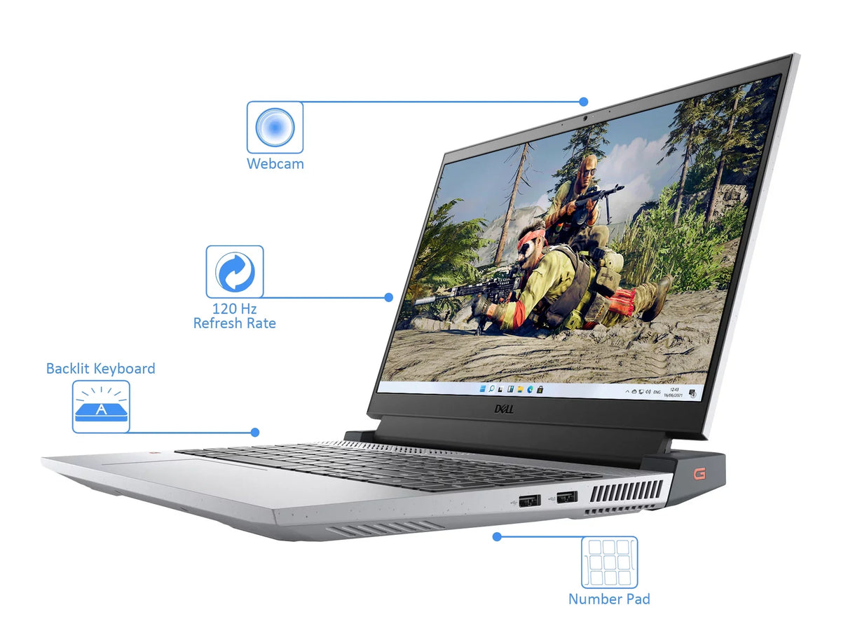G15 15.6" FHD 120Hz Gaming Notebook, AMD Ryzen 7 5800H, NVIDIA GeForce RTX 3050 Ti, 8GB RAM, 512GB PCIe SSD, Phantom Grey, Windows 11 Home