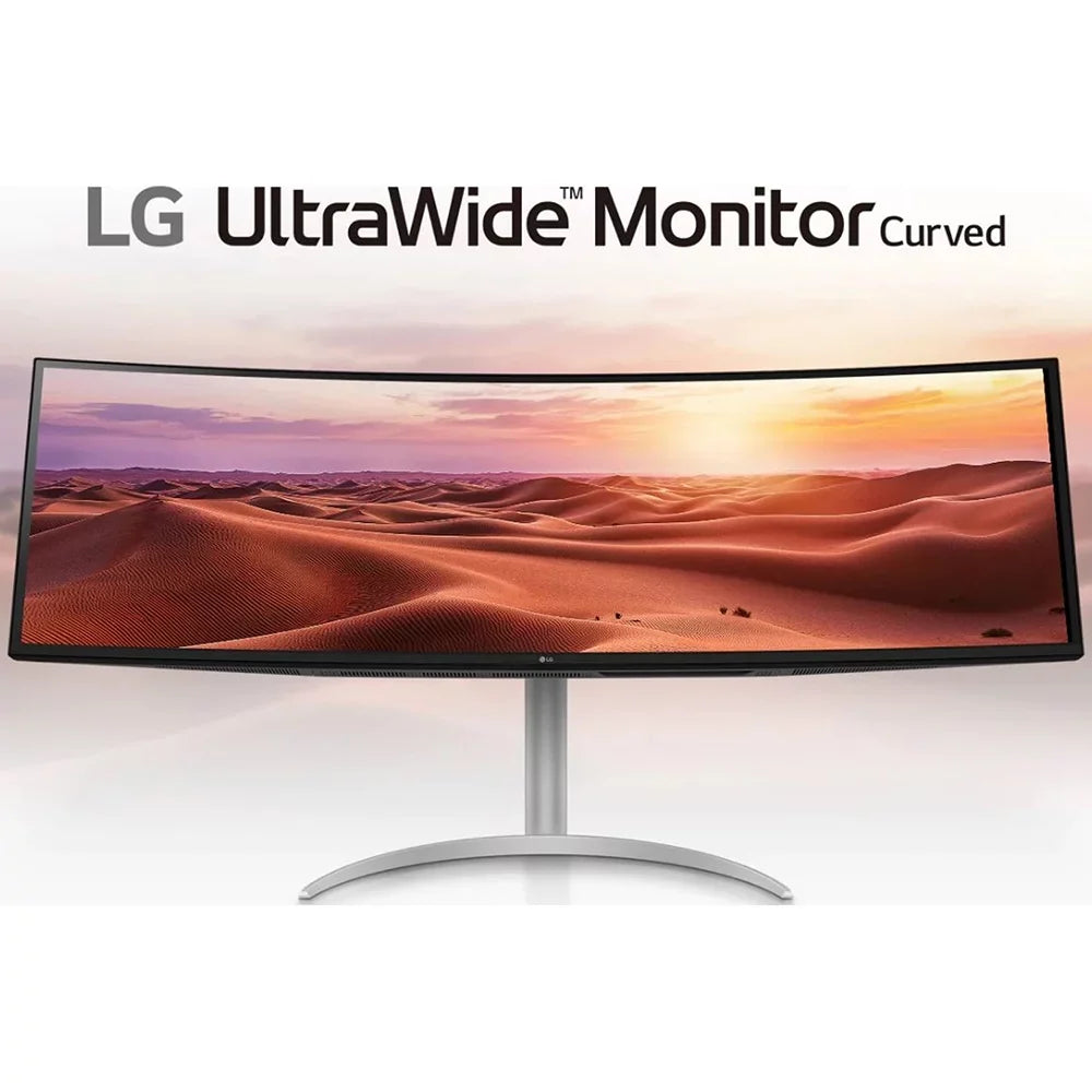Open Box LG 49WQ95C-W 49" 32:9 Curved UltraWide DQHD (5120 x 1440) Nano IPS Monitor, NVIDIA G-SYNC Compatible & AMD FreeSync Premium Pro, HDMI 2.1 and USB Type-C, Tilt/Height/Swivel Adjustable