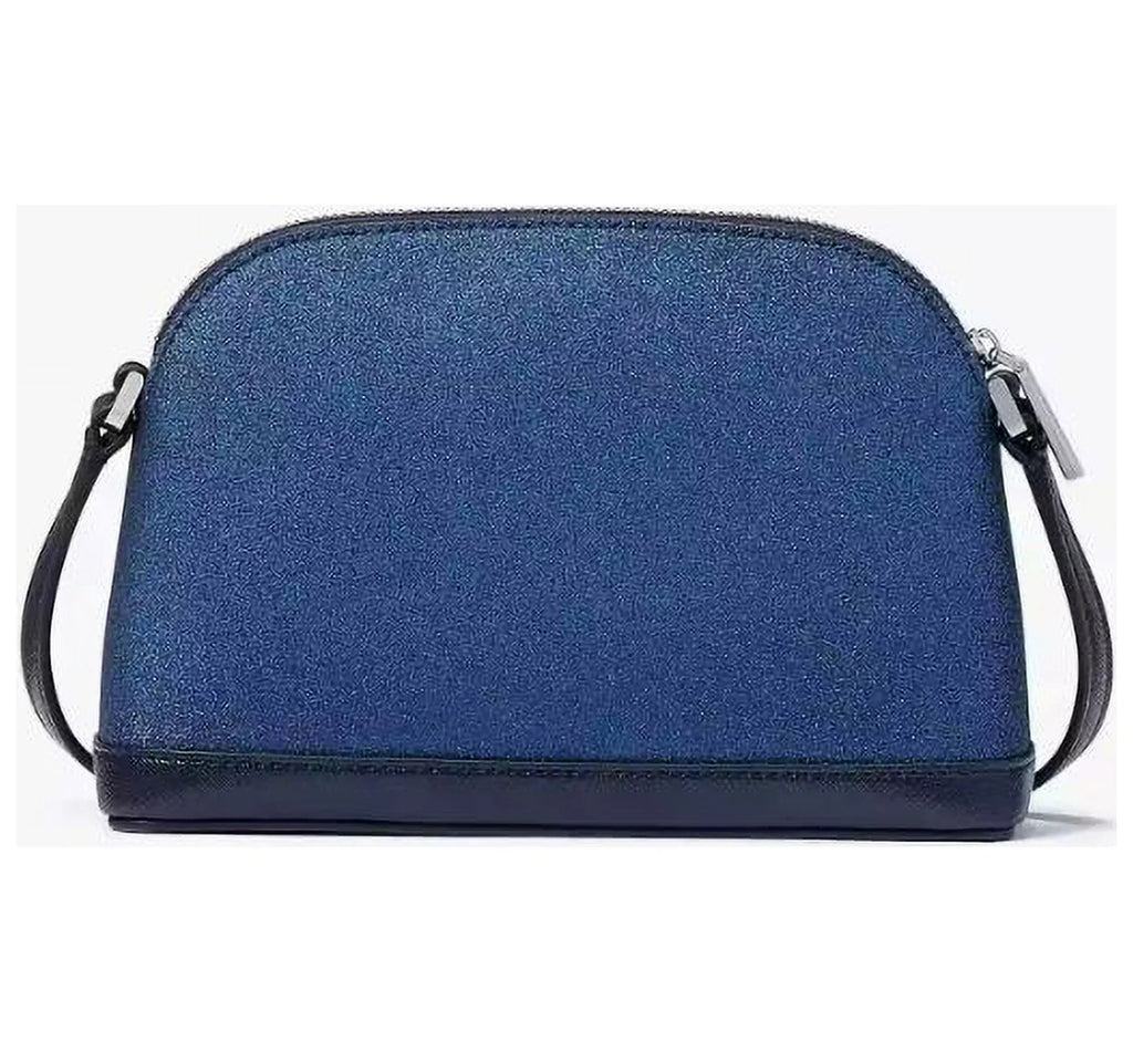 Kate Spade Crossbody Purse Tinsel Glitter Small Dome Blue Womens Accessories NEW