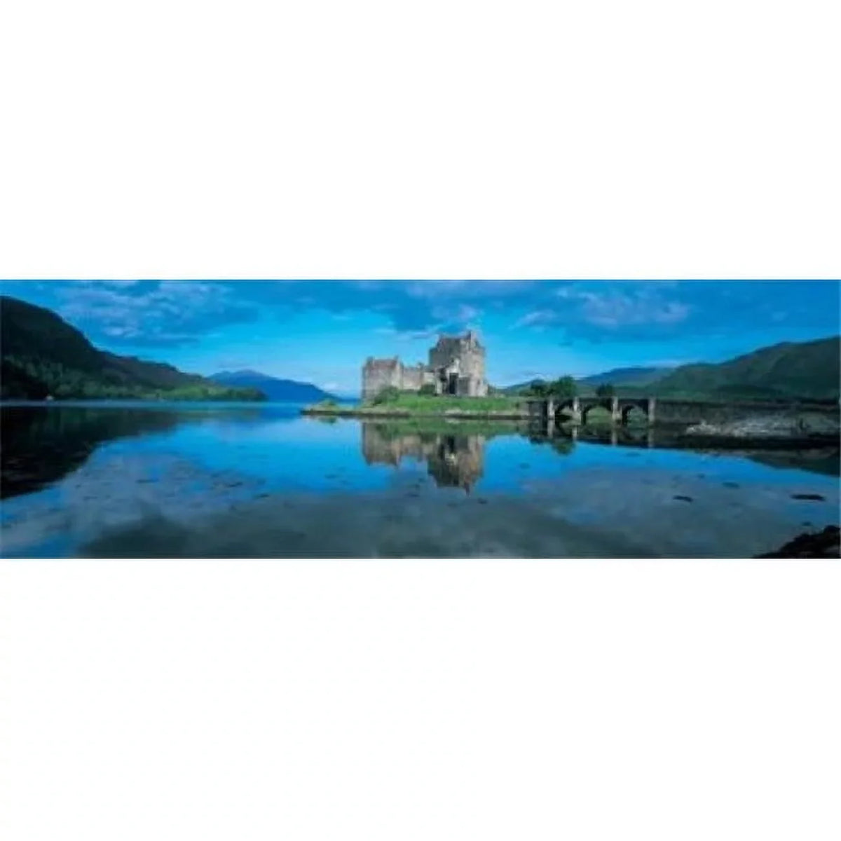 Reflection of a castle in water Eilean Donan Castle Loch Duich Highlands Scotland Poster Print by - 36 x 12