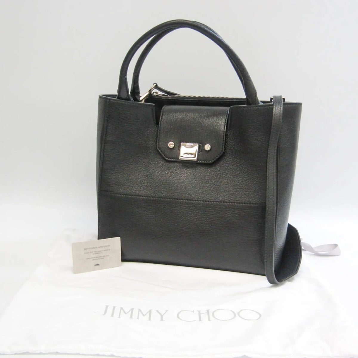Pre-Owned Jimmy Choo Robin Women's Leather Shoulder Bag,Tote Bag Black (Good)