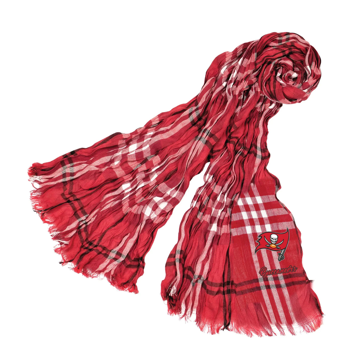 Little Earth - NFL Crinkle Plaid Scarf, Tampa Bay Buccaneers