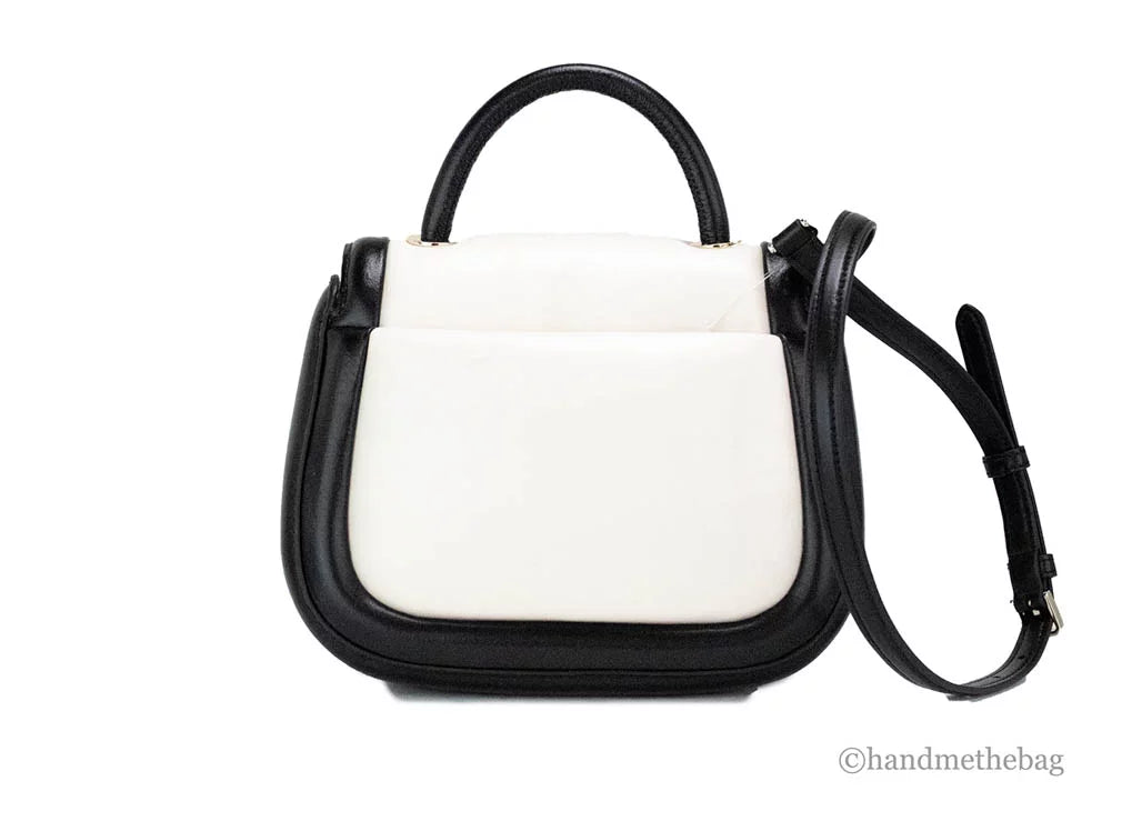 Kate Spade Puffy Colorblock Black Leather Top Handle Flap Crossbody Bag Purse
